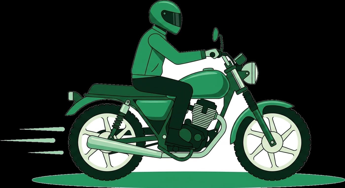 A rider on a Relay motorcycle
